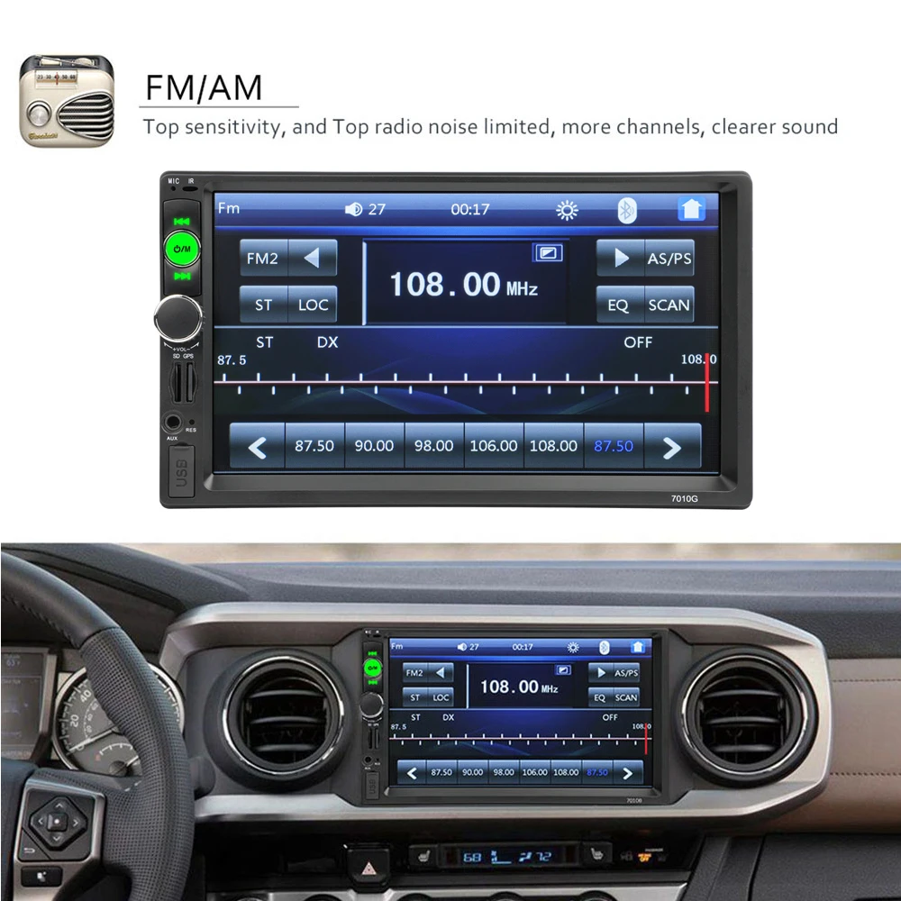 AMPrime 7010G 2 Din автомобильное радио GPS навигация Авторадио Bluetooth AUX USB MP3 стерео аудио FM радио 2din мультимедийный плеер камера