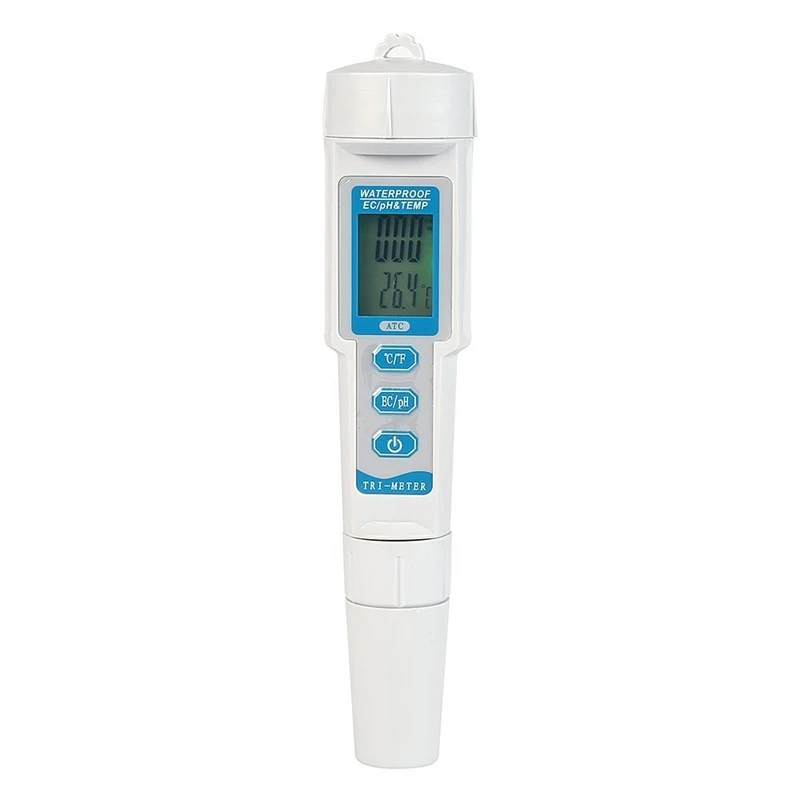 

Portable Digital LCD EC pH TEMP Water Quality Meter Aquarium Hydroponic Spa Swim Pool ph Ec Temperature Analyzer Tester Backlit