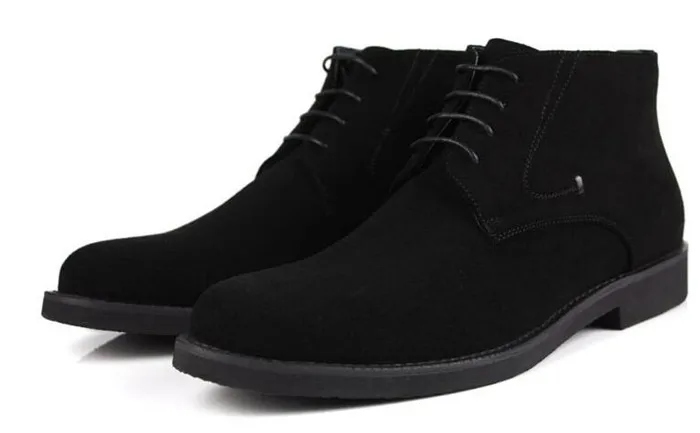 Модные босоножки Личность ручной работы Ботильоны Мужские модельные туфли с острым носком кожаные сапоги из замши деловые туфли-оксфорды ботинки - Цвет: Черный