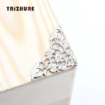 

Zinc Alloy Wooden Box Coner,Wine Box Protector,Embellishment Findings Triangle Corners Antique Flower Hollow,20Pcs