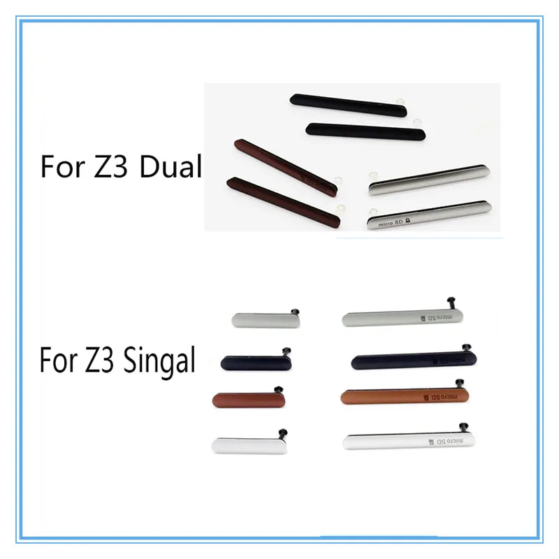 

Original Charging Port USB Cover +Micro SD Port+SIM Card Port Slot Dust Plug for Sony Xperia Z3 D6603 D6643 Z3 dual D6633