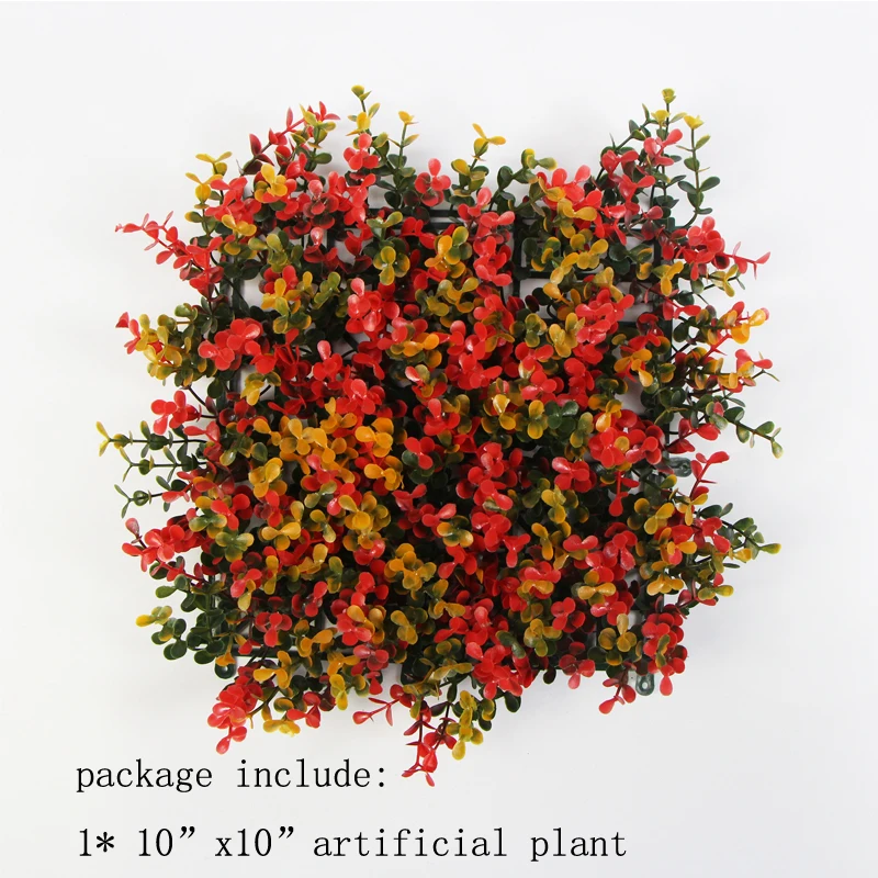 

Outdoor artificial boxwood hedge Garden plastic fence 10x10 inches UV Proof Wall Topiary Panel Home Balcony Decorations Yard