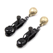 Sex toys for women nipple clamps, black metal clip bell flirting adult sex toys products. CP-20HSHRTJ8-5Y
