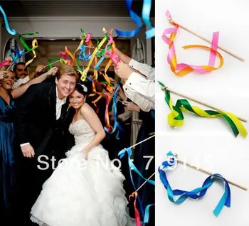 

50pcs fairy stick with Fashion enamel wedding bell magic wand married wedding festival decoration