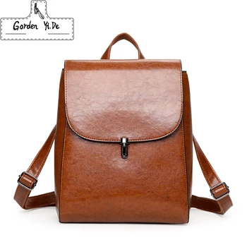 

Women PU Leather Backpack 2020 Fashion Travel Back Packs High Quality Backpacks For Teenage Girls Black Casual Travel School Bag