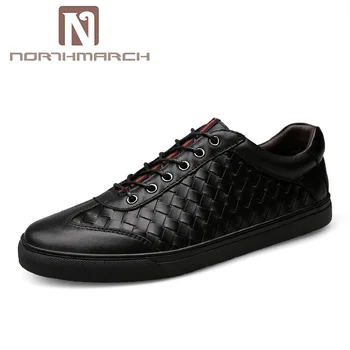 

NORTHMARCH Men's Shoes Genuine Leather Men Casual Shoes Men Fashion Breathable Designer Lace-Up Flats Sneakers Shoes Chaussure