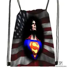 Пользовательские Супермен@ 1 Drawstring сумка-рюкзак милый рюкзак дети сумка(черный назад) 31x40 см#180612-02-9