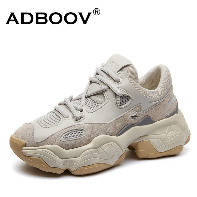 $US $41.99 ADBOOV New Breathable Chunky Platform Sneakers Women Cow Suede Leather Shoes Woman Trendy Trainers 