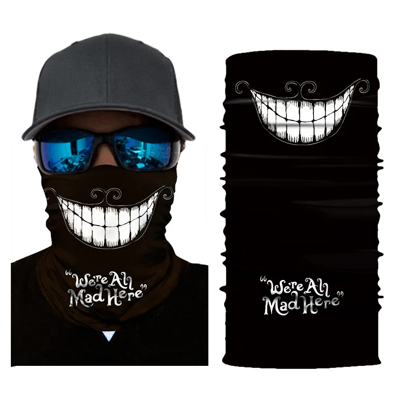 

3D Seamless Joker Skull Balaclava Magic Face Mask Clown Warmer Motorcycle Ski Tactical Durag Neck Gaiter Shield Bandana Sun