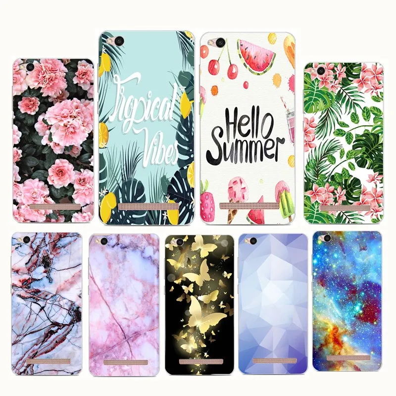 

Mobile Phone Case For Xiaomi Redmi 4X Coque Fashion Marble Back Cover For Redmi 4A Ultrathin Soft Silicon Floral Funda