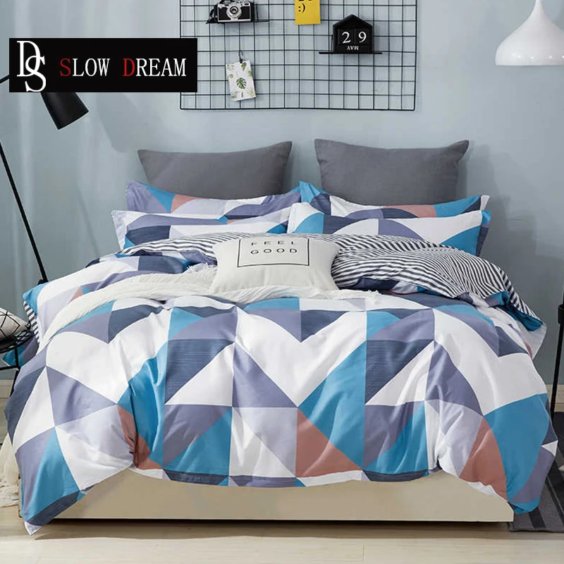 

SLOWDREAM Bedding Set 3PCS/4PCS Nordic Sheet Linen Bedspread Duvet Cover Pillowcase Double Underwear King Adult Child Bedclothes