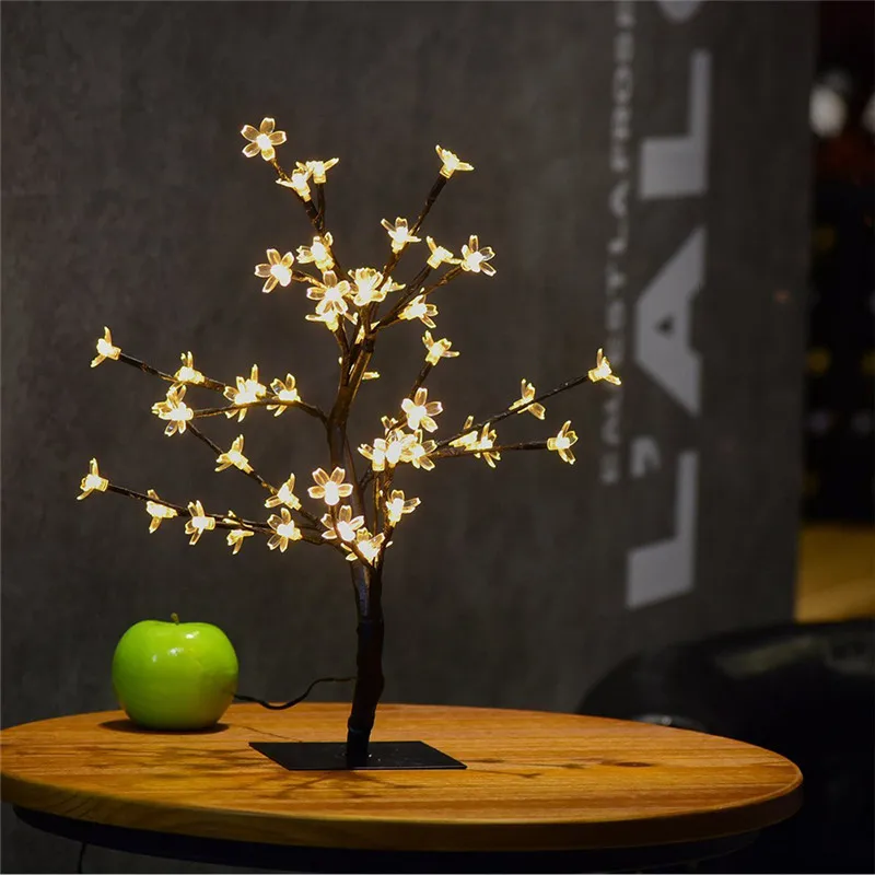 DC5V LED Crystal Cherry Blossom Tree Night Lights Home Table Lamp Christmas Fairy Wedding Decoration Indoor Warm White Lighting