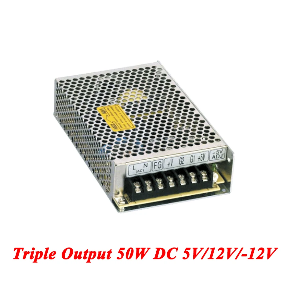 

T-50B Triple Output Switching Power Supply 50W 5V 12V -12V,dc Power Supply For Led Driver,AC110V/220V Transformer To DC