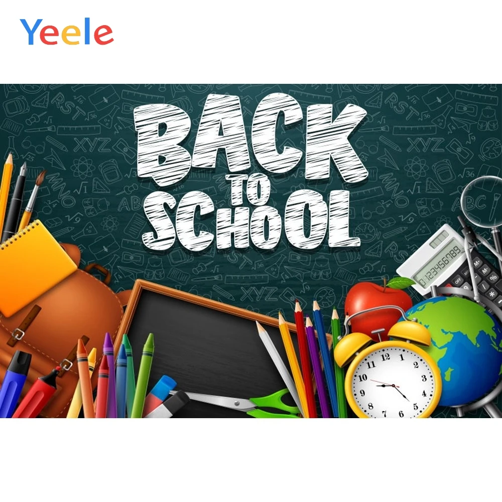 

Yeele Children Back To School Party Photography Backdrop Pen Book Blackboard Study Learn Photographic Background Photo Studio