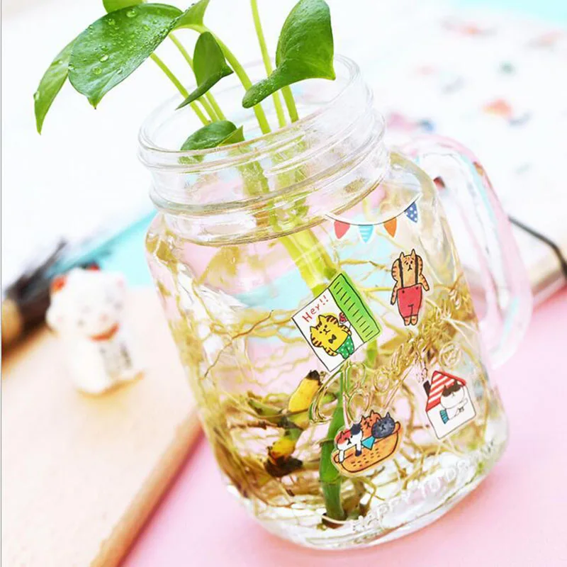 6 Sheets /Pack Kawaii Cat Meow Stickers Decor DIY Stickers Notebook Album Decoration