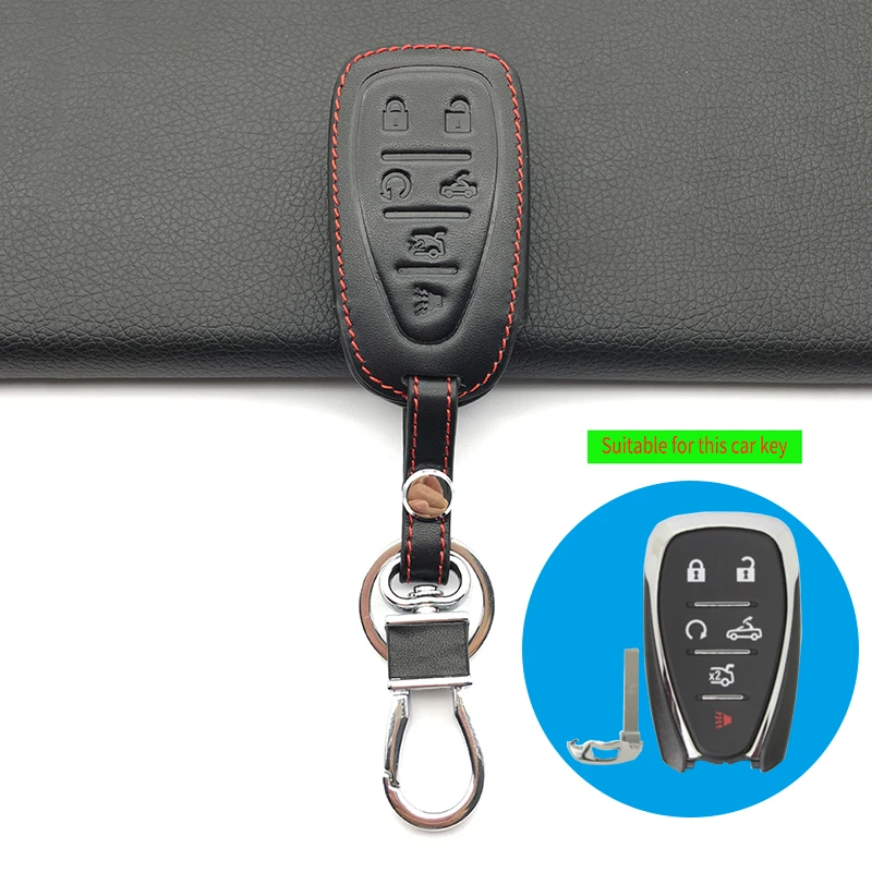 Горячая Распродажа 100% Кожаный Автомобильный ключ защитный чехол 6 кнопок умный ключ держатель для Chevrolet Cruze Camaro Malibu удаленный ключ чехол