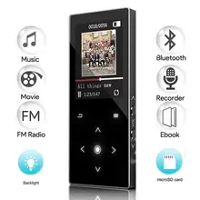 MP4 плеер с Bluetooth 16 Гб сенсорная кнопка HiFi музыкальный плеер без потерь 1,8 дюймов TFT экран Встроенный динамик MP4 аудио плеер