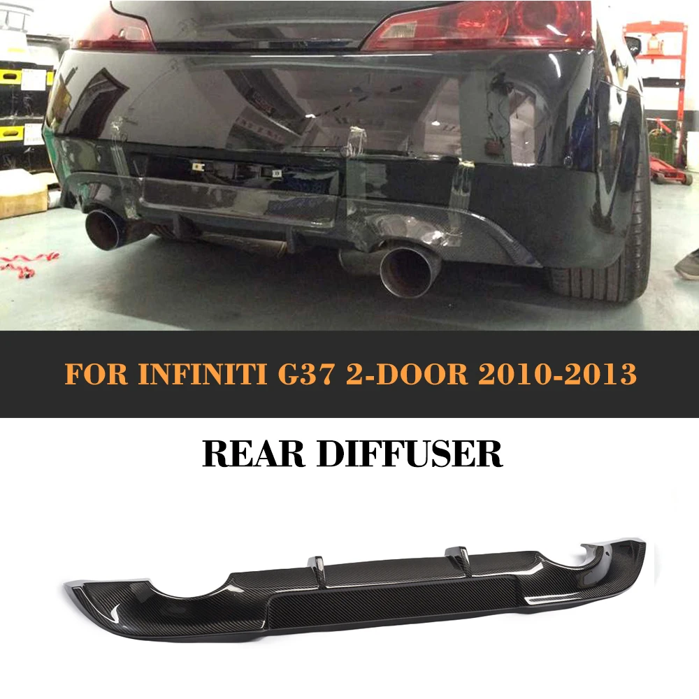 

carbon fiber car Add On rear diffuser lip For infiniti G37 G37S 2 Door base sedan sport 2009-2013 not fit USA market Black FRP