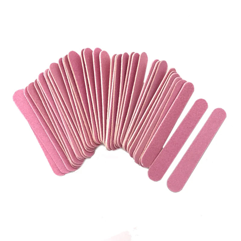 JEARLYU New 200pcs/lot High Quality Nail Tools Pink Wood Nail File 180/240 Double Sided Manicure