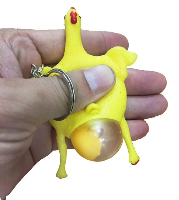 Cute Chicken Egg Laying Keychain 3