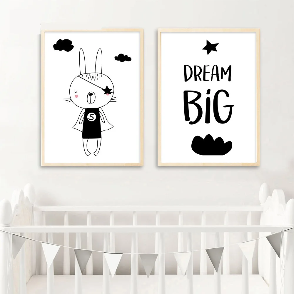 NICOLESHENTING-Cartoon-Bear-Wall-Art-Canvas-Poster-Black-White-Nursery-Prints-Nordic-Style-Painting-Wall-Picture(3)