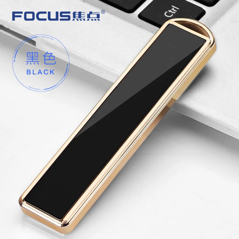 

luxury electronic usb lighter with keychain Ultra-thin and lightweight Pull-down switch windproof flameless cigarette lighter