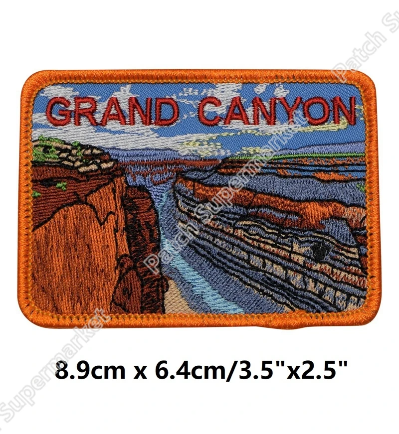 

GRAND CANYON Patches Awesome detail Travel Souvenirs NATIONAL PARK chest transfer Embroidered Iron On Badge for Clothing Clothes