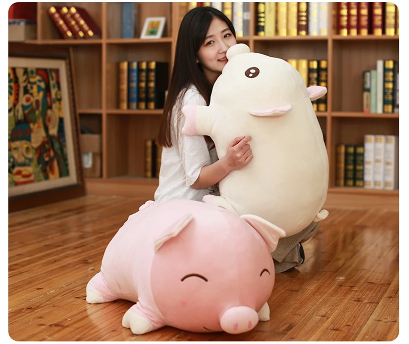 Dorimytrader New Cuddly Soft  Anime Pig Plush Toy Big Cartoon Fat Piggy Doll Animals Pillow 28inch  70cm DY50171 (1)