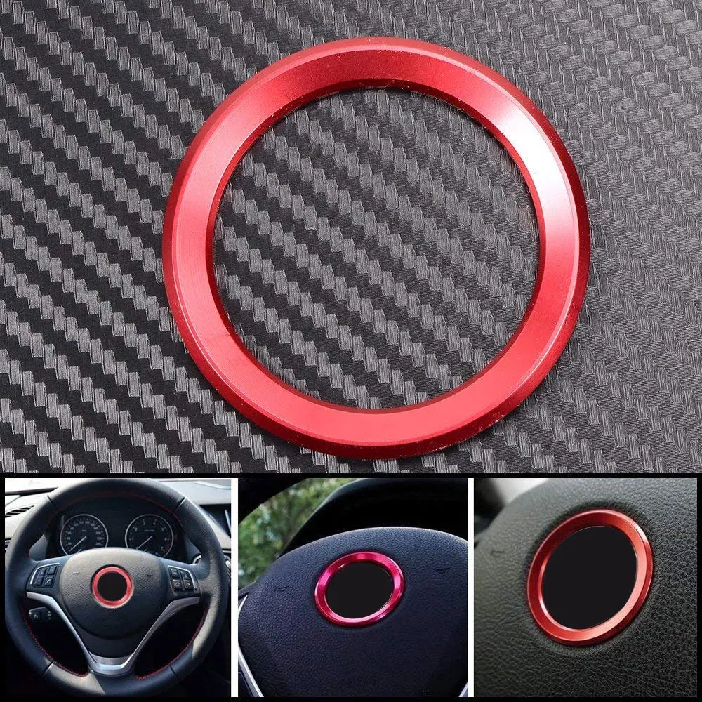 

45MM*45MM Inner Diameter Sports Aluminum Steering Wheel Center Decoration Logo Ring Cover Trim For BMW 320LI GT5 Series X1 X3