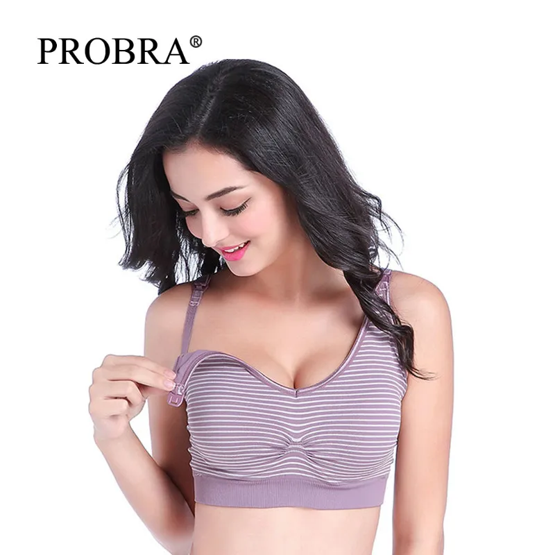 

Stripe Cotton Nursing Bra Breastfeeding Maternity Underwear lactancia for Feeding Bra Pregnancy Clothes Maternity Gravida 2019 C