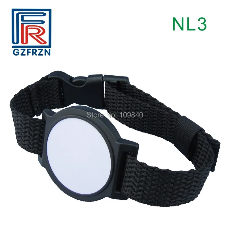 

10pcs NL3 HF ISO 15693/18000-3 Nylon wristband with I code slix chip RFID bracelet card for access control