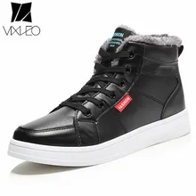 VIXLEO New Arrival 2017 Fashion Men Warm Ankle boots High Quality Flats Shoes Black Men’s Casual High Top Shoes