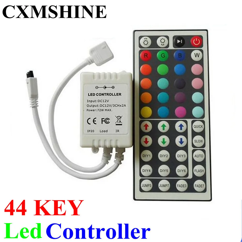 

1pcs/lot RGB LED Controller DC12V 44Key IR Remote Controller for 3528 5050 RGB LED Strip