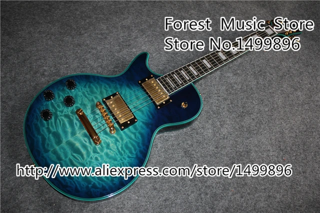 Best price at $209 Cheap Vintage Blue Quilted Finish Left Handed LP Custom Guitars Electric Chinese OEM Guitar Body & Kits Available