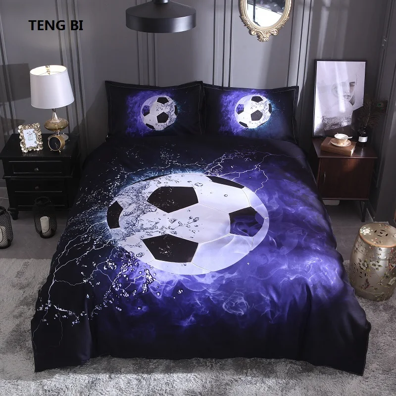 

2018 The New Bedding Set Football Football Basketball Bedding 3 Pieces Twin Full Queen King Size Duvet Cover Pillowcase