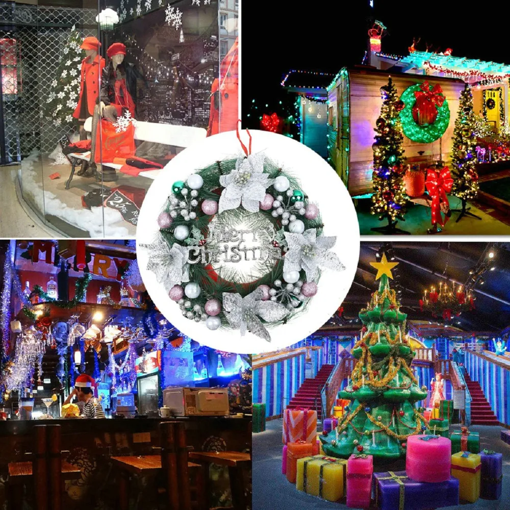 

2018 New Arrival Christmas Wreath Decor For Xmas Party Door Wall Hanging Garland Ornament 30CM Wall Home Decoration Supplies