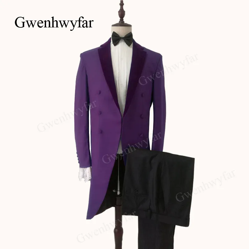 Винтажные мужские костюмы Gwenhwyfar 2018 с кружевными рукавами изготовленные на заказ