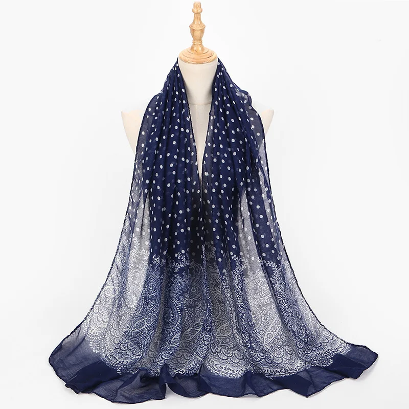 

2019 New Red Black Cotton Scarf for Women Spot Floral Printed Ladies Spring Summer Beach Head Scarves Shawl Bufanda Mujer