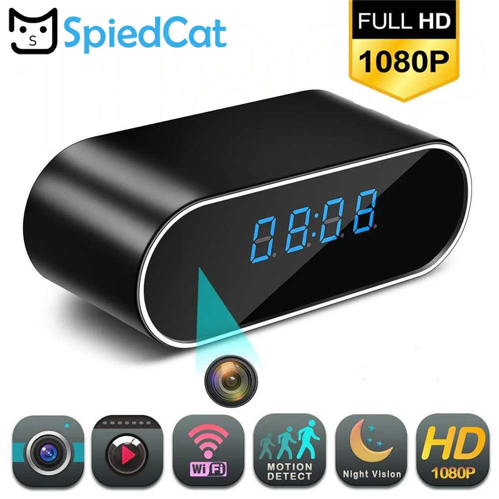 

1080P WIFI Mini Camera Alarm Wireless Nanny Table Clock Security Night Vision Motion Sensor Remote Monitor Micro Home security