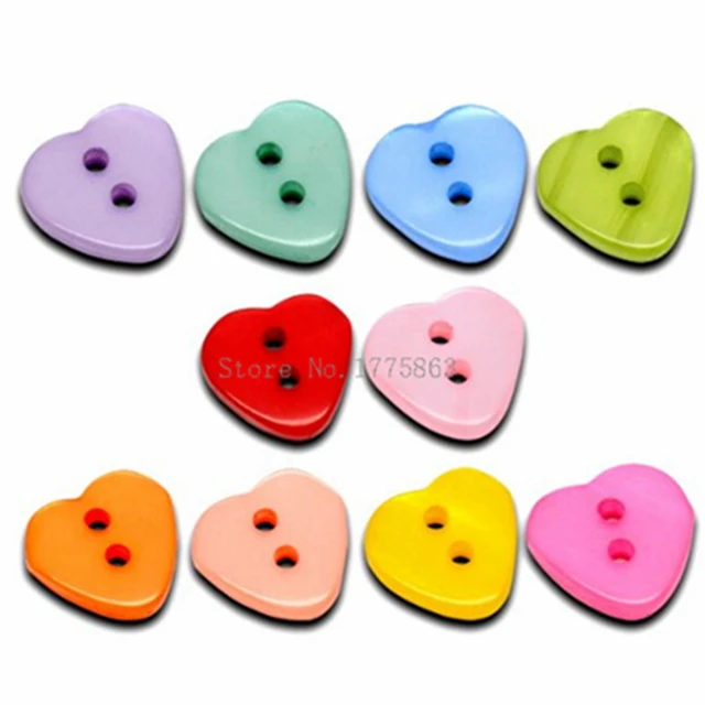 50Pcs Resin Heart Buttons 2 Holes Buttons Sewing Buttons for DIY Crafts  Projects Children's Manual Button Painting Accessories - AliExpress