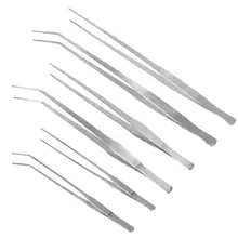 6 шт. Прямой пинцет из нержавеющей стали и Изогнутый наконечник пинцет для аквариума щипцы для водных растений Пинцет Инструменты для аквариума