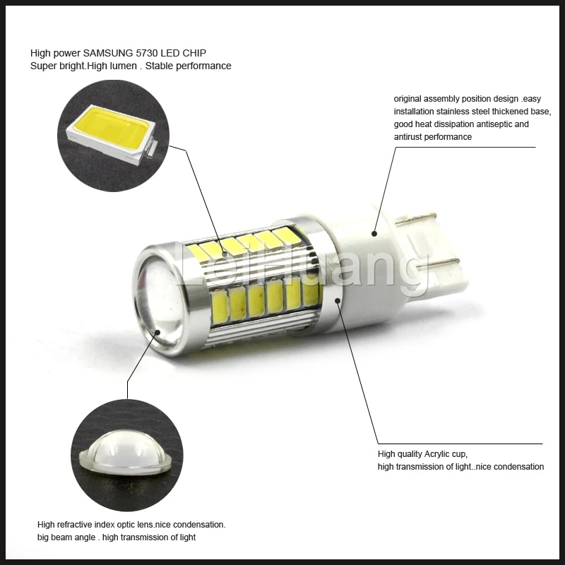 2xcar led T20 7443 W21/5W 5630 5730 smd Автомобильные стоп сигналы противотуманная лампа фонарь