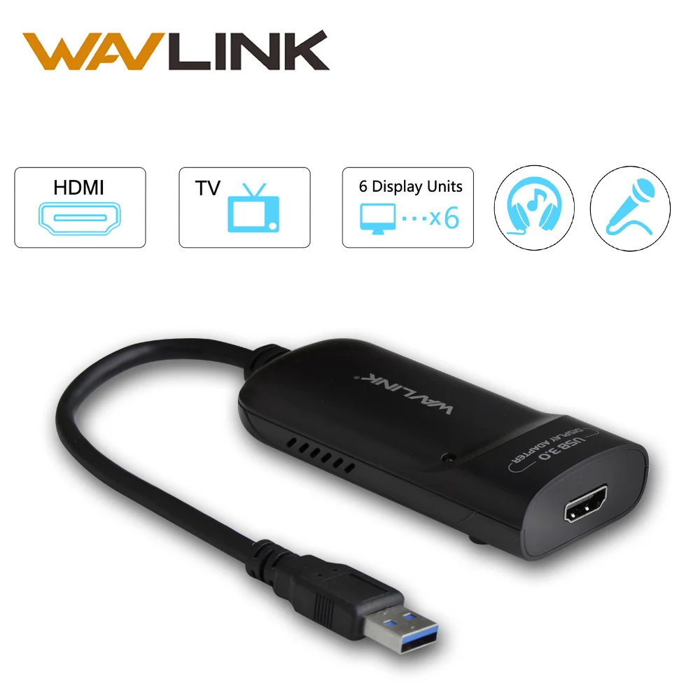  Wavlink USB 3.0 To HDMI Multi Monitor Video Graphic Adapter HD 1080p Output External Video Card Ada