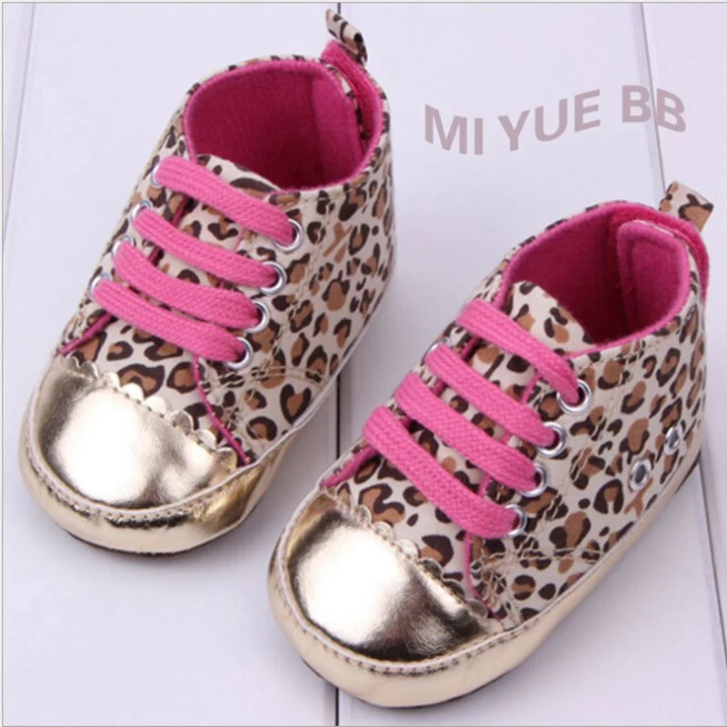 Red Leopard Girl Baby Shoes Soft Sole First Walkers Baby Sneakers