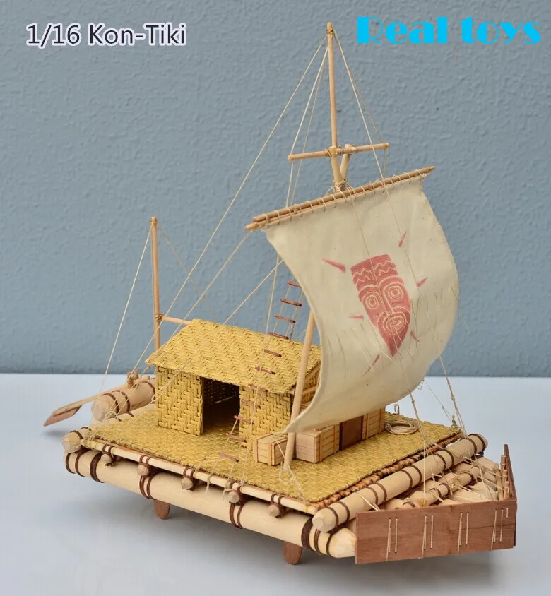  sailing boat assembled set 1/16 KON tiki Helios raft wooden boat kit