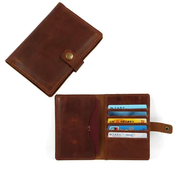 

Real Genuine Leather 2019 Travel Solid Business Passport Cover Women Men Checkbook Credit Card Holder Case Ticket Small Wallet