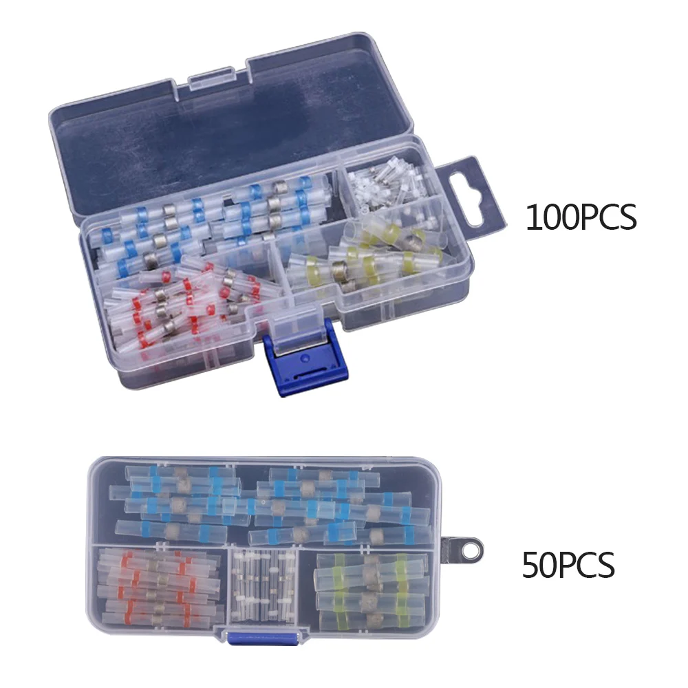 

50/100pcs Waterproof Solder Seal Heat Shrink Butt Connectors Soldering Sleeve Wire Connector Cable Terminal Electrical Connector