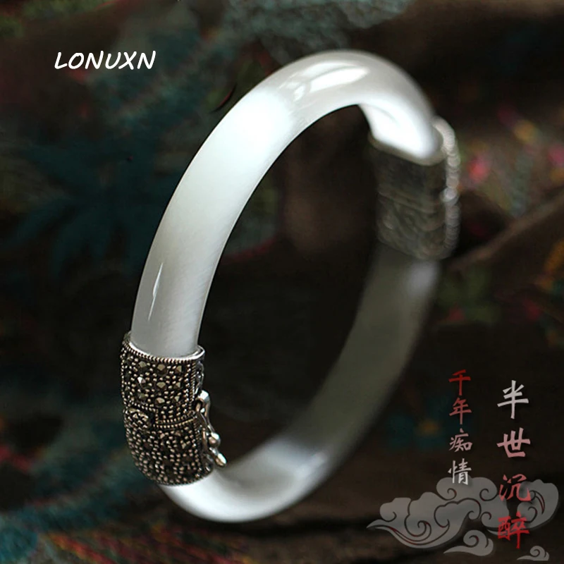 31g 100% pure 925 Sterling Silver Natural semi-precious stones Opal crystal bracelet women jewelry fashion lovers best gift 31g 100% pure 925 Sterling Silver Natural semi-precious stones Opal crystal bracelet women jewelry fashion lovers best gift