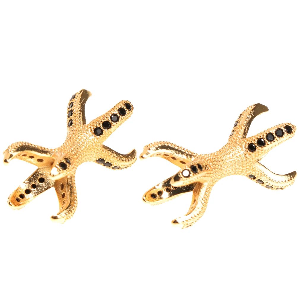 2 Pieces Micro Rhinestone Eagle Claw Bracelet Connector Beads Animal 8 Paw Design Punk Mens DIY Jewelry