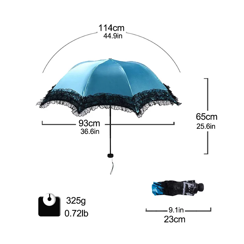 Кружевной складной женский зонтик, качественный светильник, портативный зонтик для девочек, защита от солнца и дождя, модный бренд, УФ защита, зонты